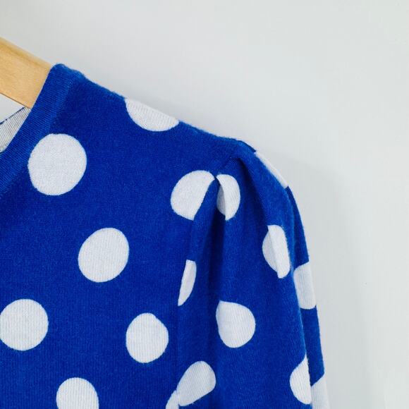 Tyler Böe NWT Purple Polka Dot Knit Top Long Sleeve Size Small - Picture 9 of 10